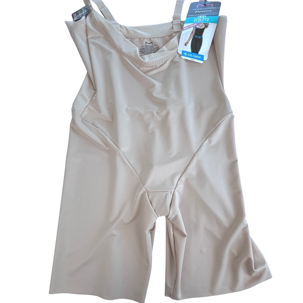 Maidenform Flexees Sculpts Cooling Body Shaper Singlet Ultra Firm Nude Sz XL NWT
